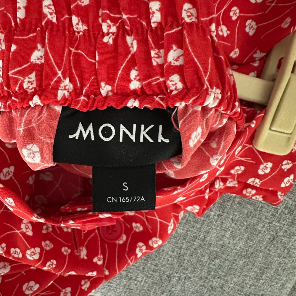 ASOS MONKI 2 piece crop top tank and high waisted button front skirt floral sz S - Picture 7 of 11